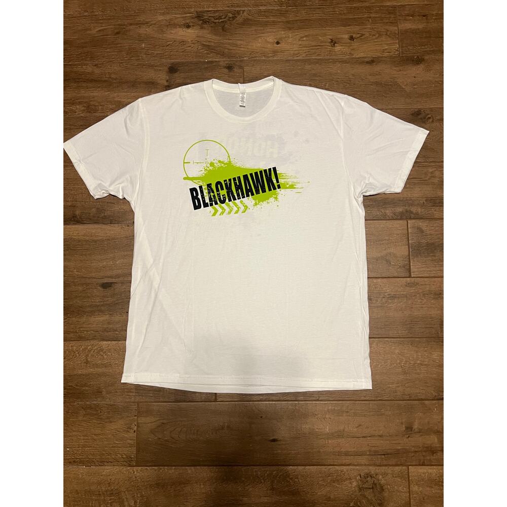 Blackhawk Honor As A Way Of Life Mens White Graphic T Shirt Size 2XL